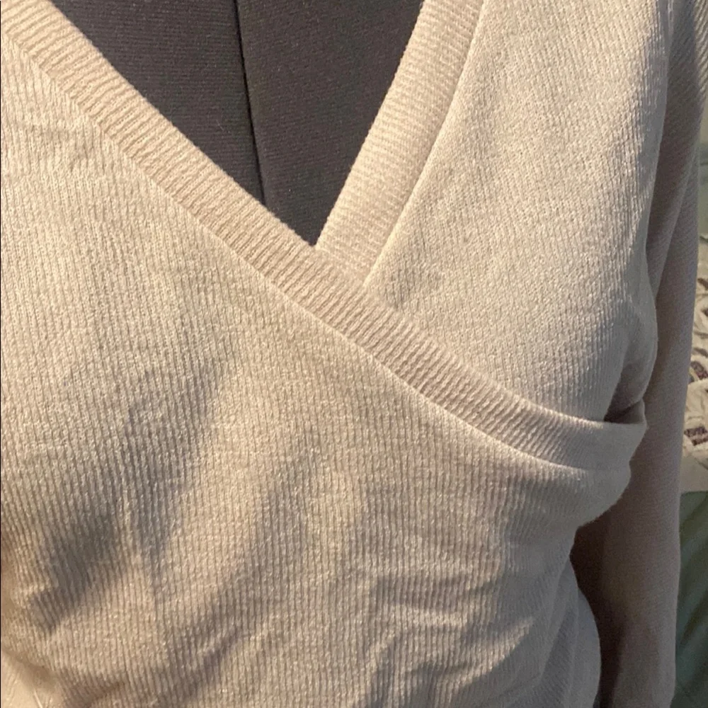 * SHEIN Cream Relaxed - faux Wrap knit top